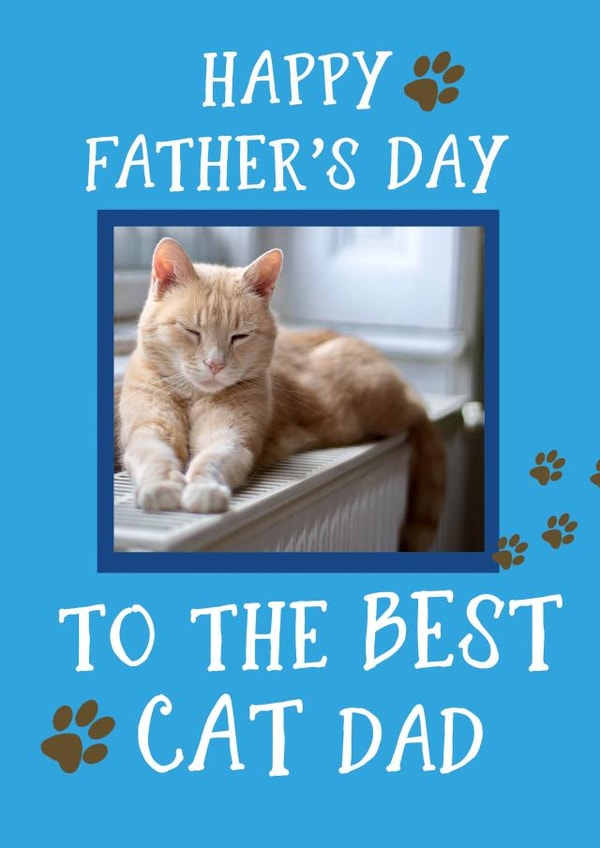 Cute Cat Dad Personalised Father's Day Card / Photo Card - Happy Father's Day To The Best Cat Dad created by Giddy Kipper