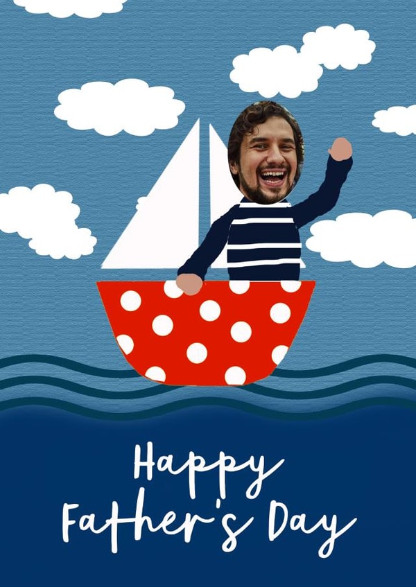 Cute Personalised Sailor Father's Day Card / Photo Card - Happy Father's Day created by Giddy Kipper