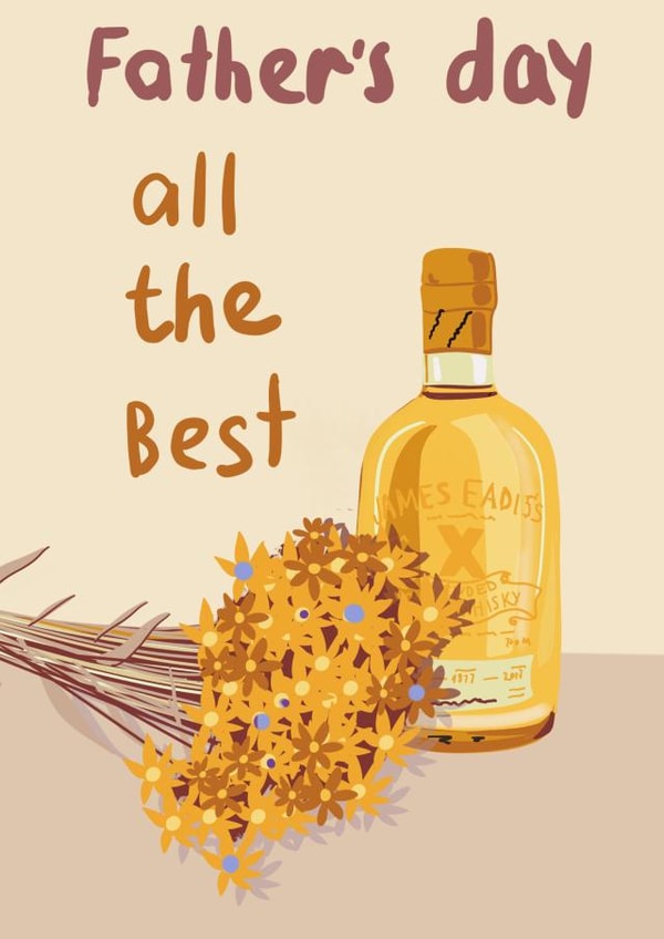 father’s day all the best whisky card created by Ksenia Samsonova