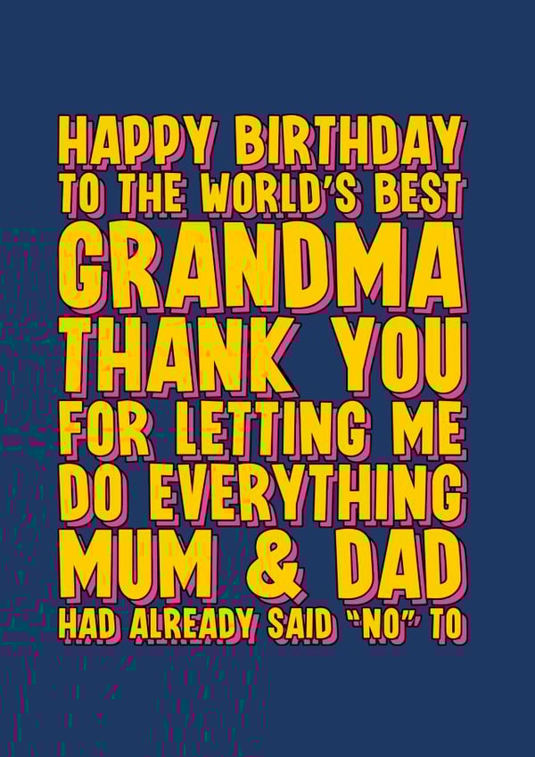 Funny Birthday Card for Grandma created by Blind Faith