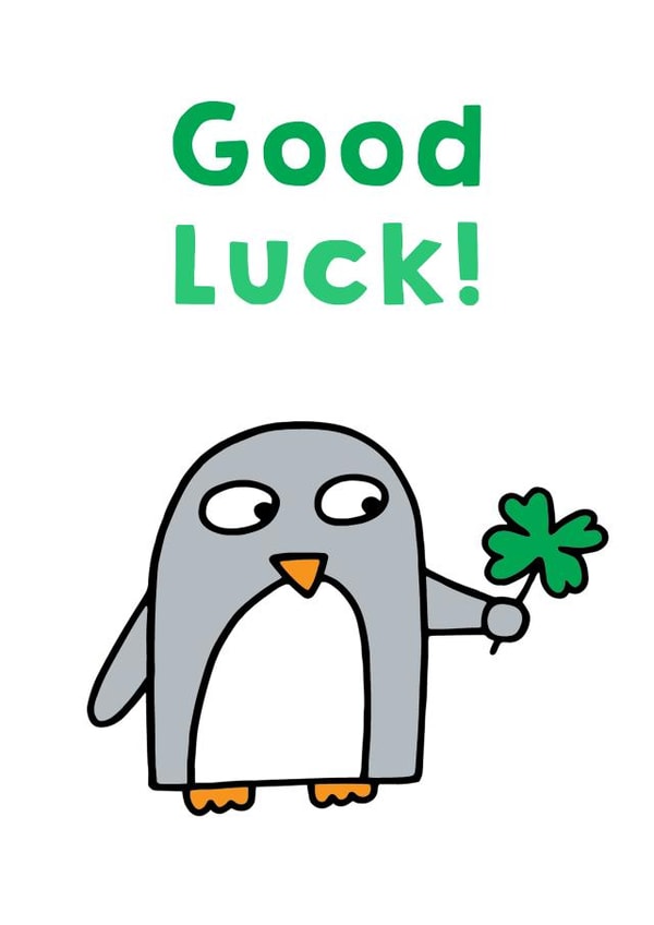Good luck penguin created by Penguin Parade
