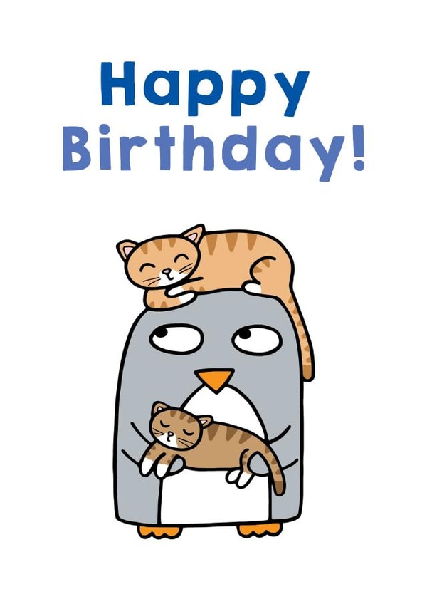 Crazy Cat Birthday card created by Penguin Parade