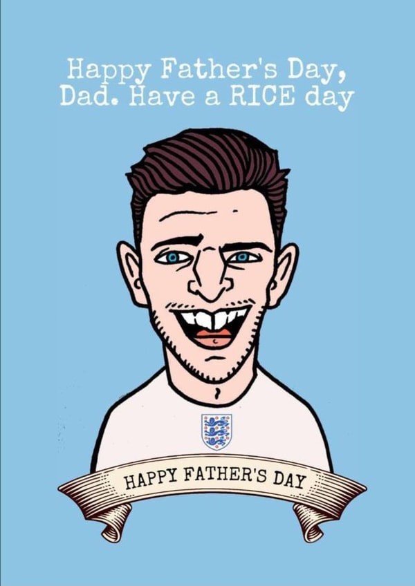Declan Rice England Father's Day Card created by Gibbo The Doodler