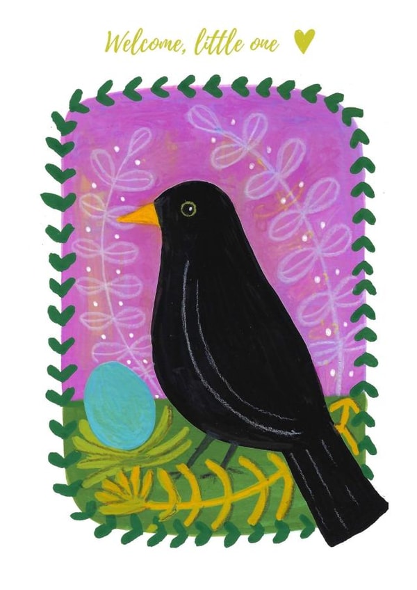 New baby card - welcome little one created by Nina Lazarski Illustration & Art