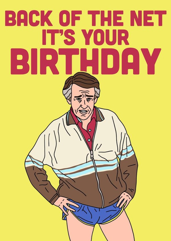 Alan Partridge, Back of the net birthday card created by Swazzdraws
