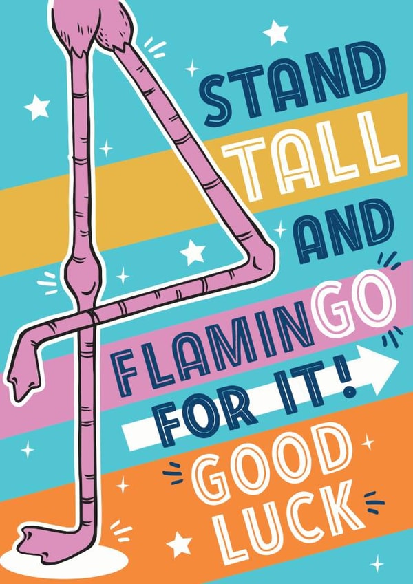 Flamin-GO for it Good luck card created by Dan Bang Studio