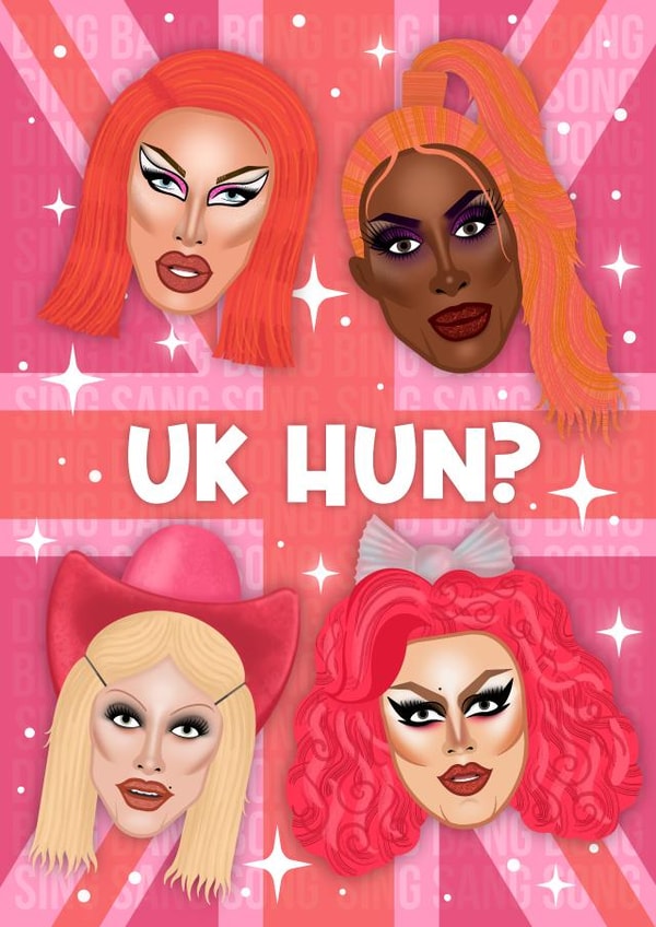 UK Hun? Drag Race UK Inspired Greetings Card created by Drag Apparel