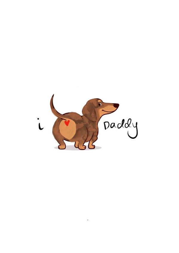 Cute Fathers Day Card / Birthday Card - Daddy - Dachshund - I Love Daddy created by Nicole's Designs 