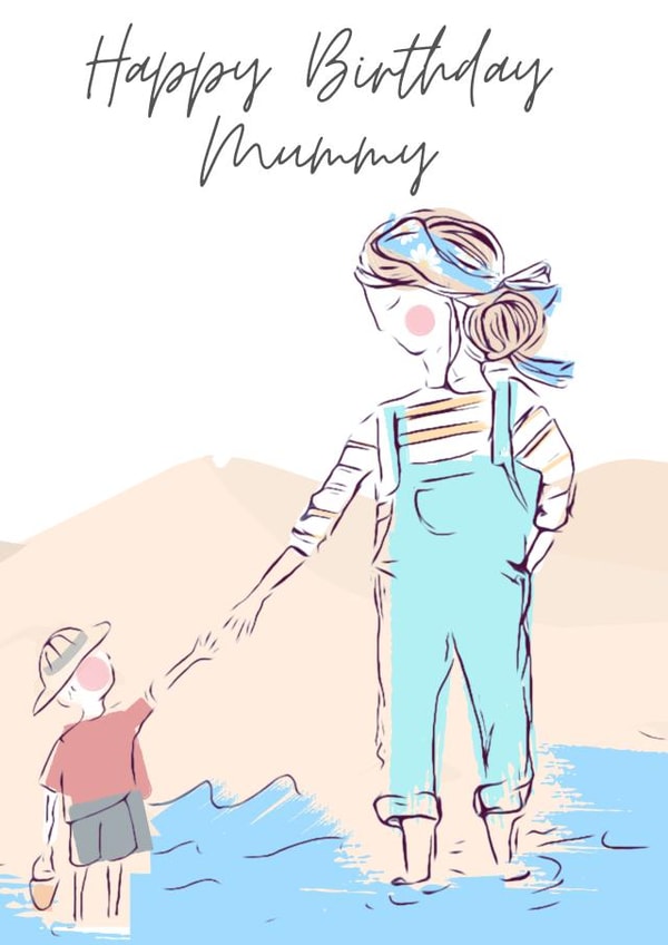 Happy Birthday Mummy mum and son created by Bobbins & Cricket