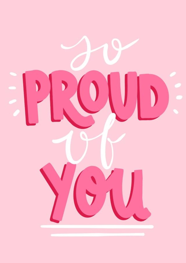 So proud of you pink card / graduation congratulations card created by EmilyKateCo