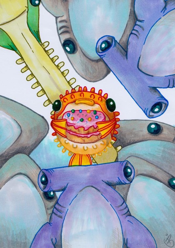 CAKE shark birthday card created by Blue Square Dinosaur