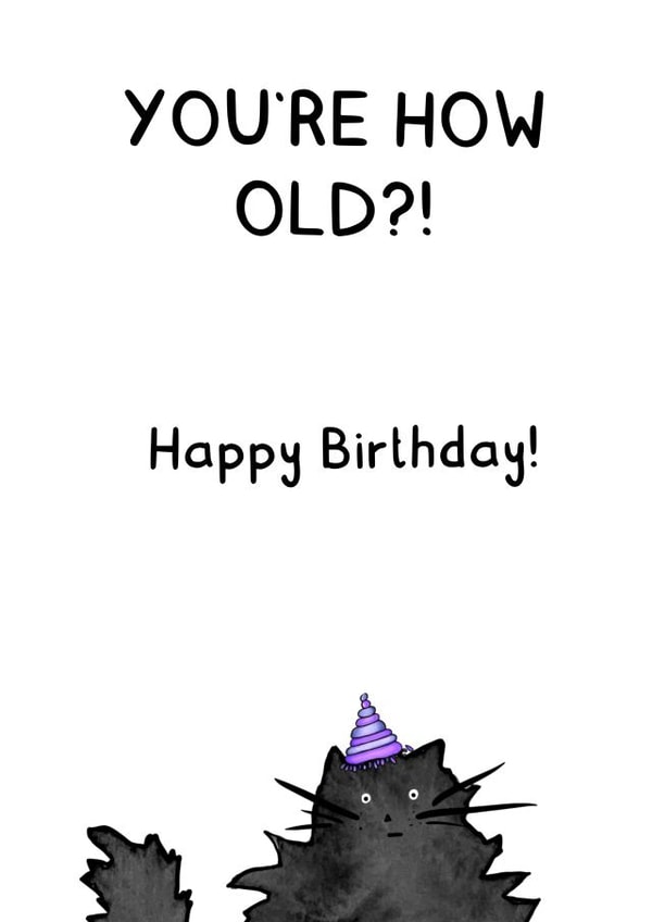 Shocked Cat Happy Birthday Card created by Meg Lillicrap Studio