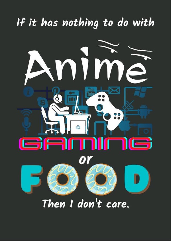 Teen Anime Gaming Card created by NiftyGiftsUK
