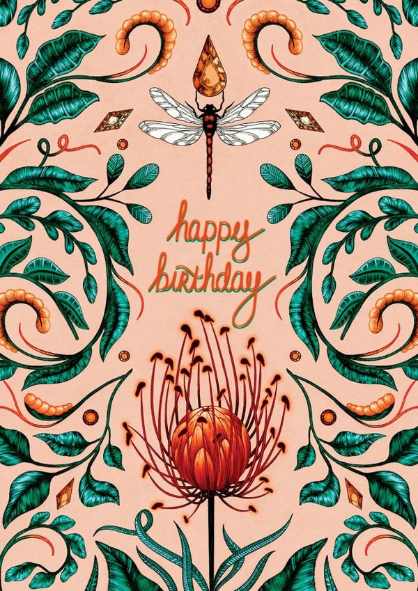 Beautiful Dragonfly Birthday Card created by Feline Zegers