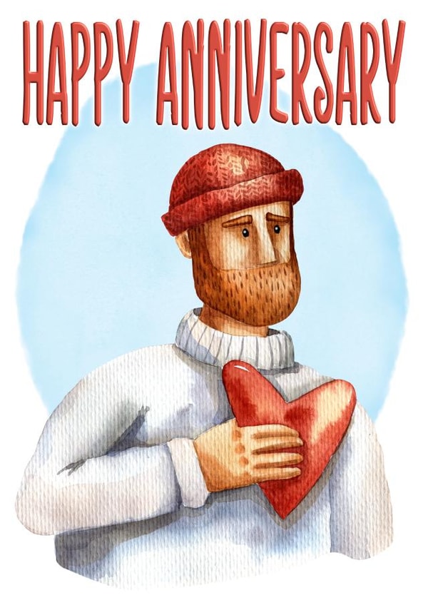 Trendy Hipster Anniversary Card created by CardandFast