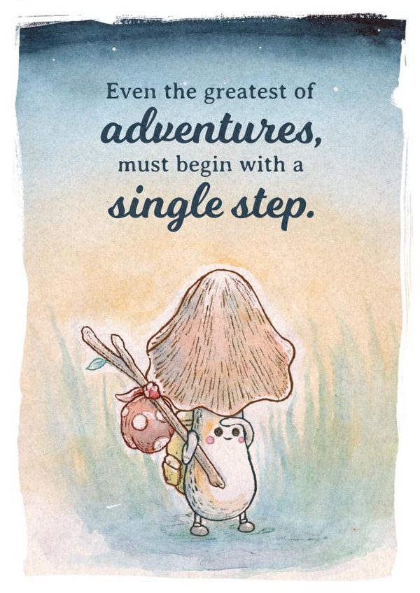 Little Mushroom Encouragement Card created by Quiet Forest Illustration