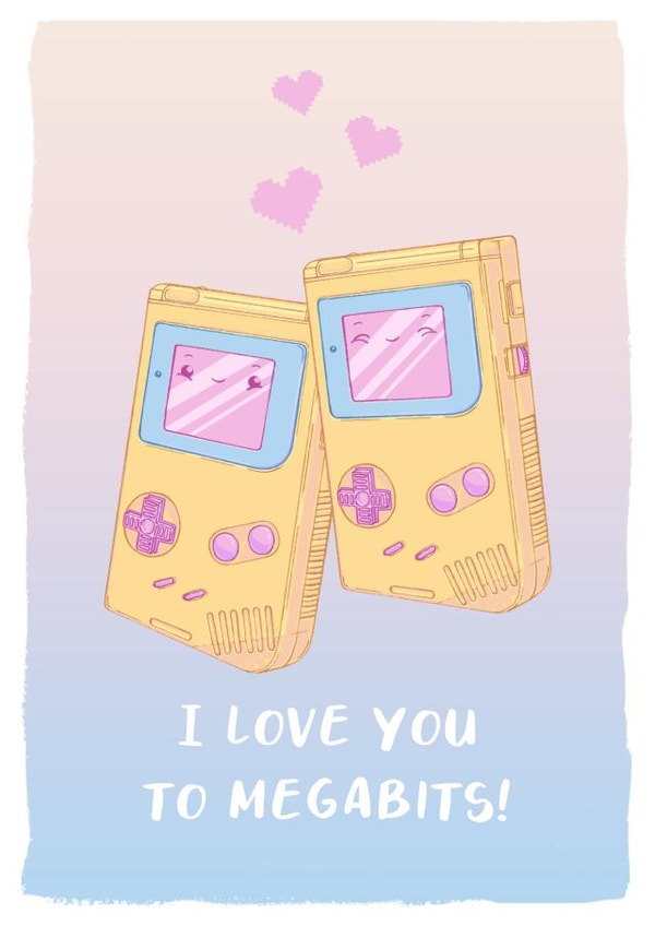 Cute Gameboy Love Card created by Quiet Forest Illustration