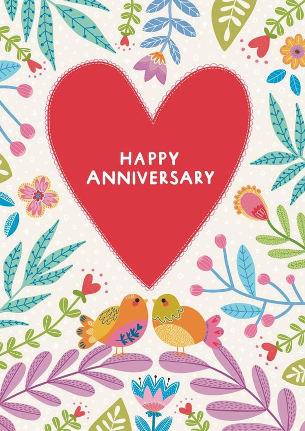 Happy Anniversary Love Birds created by Leaf Lane Studio