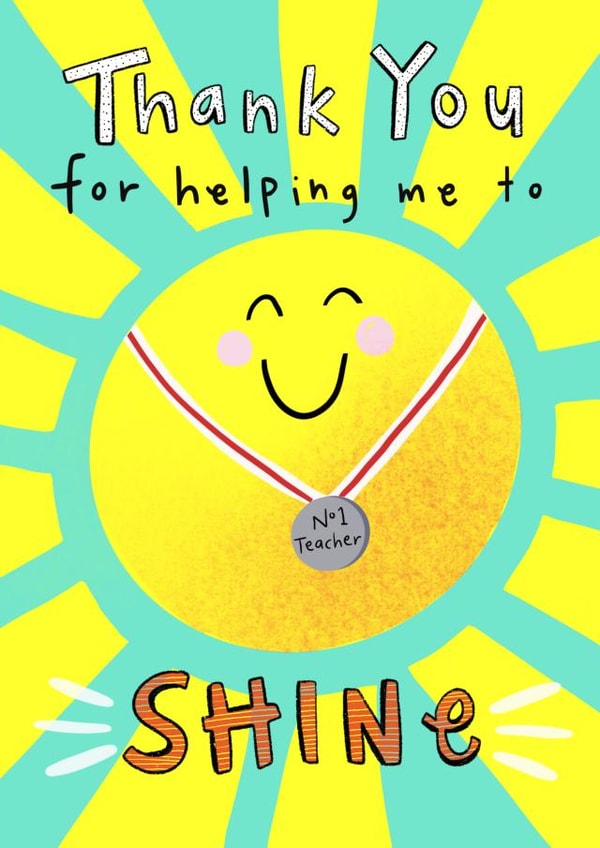 Sunshine Thank you teacher card created by Lucy and Lolly