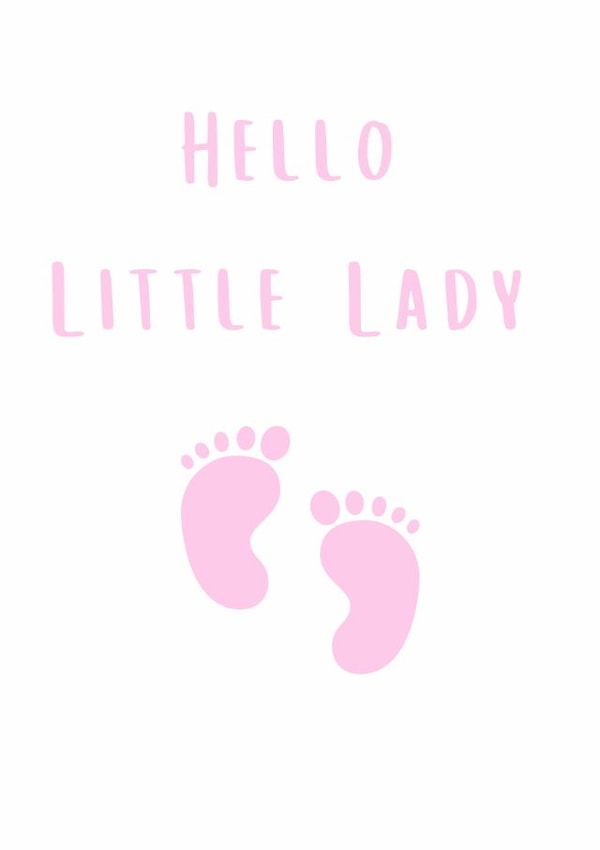 Hello Little Lady - New Baby Girl Card 1001 created by A Bee's Designs