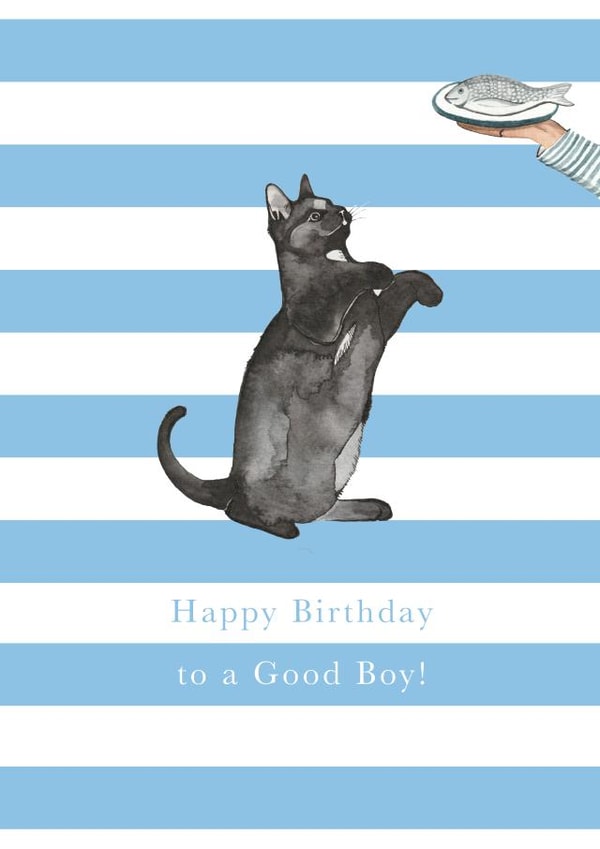 Black Cat Good Boy Birthday Card created by Paper Maven