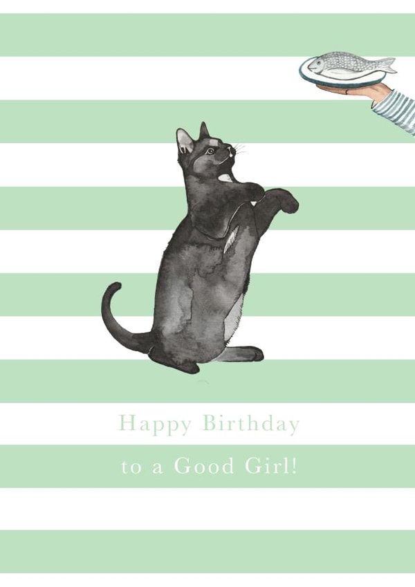 Black Cat Good Girl Birthday Card created by Paper Maven