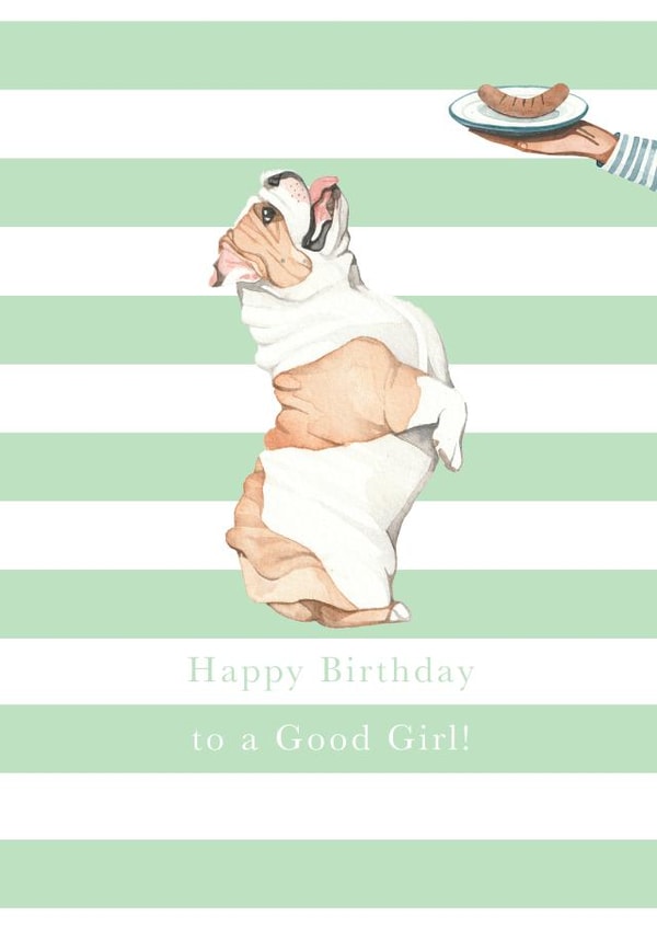 English Bulldog Birthday Card - Birthday Girl created by Paper Maven