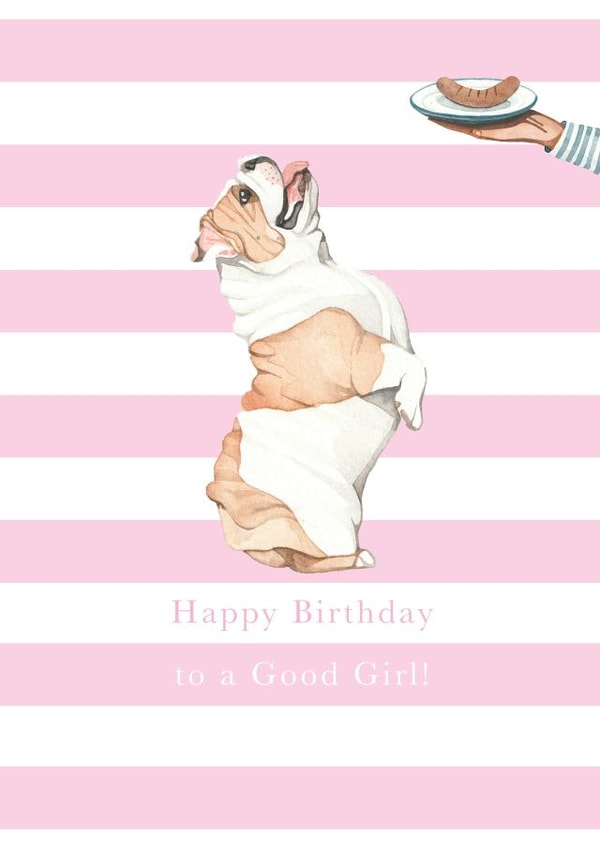 English Bulldog Birthday Card - Birthday Girl card created by Paper Maven