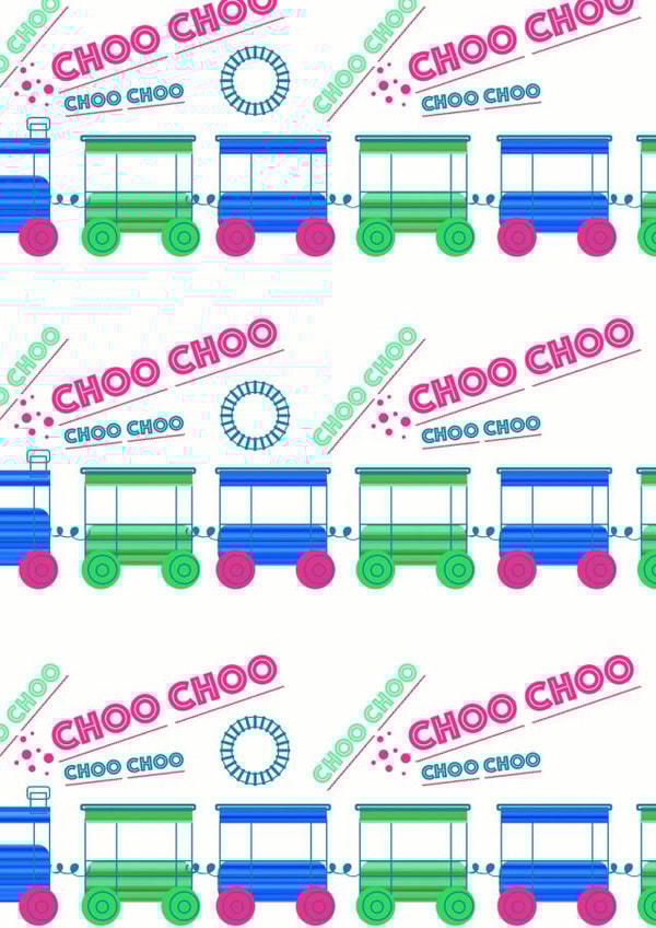 Choo Choo train card new baby boy created by Nicky Dawson