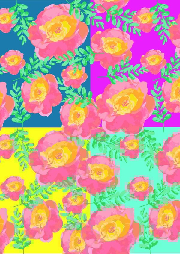 Floral 'just for you' blank art card created by Nicky Dawson