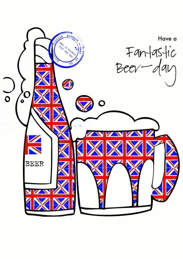 Have a Fantastic Beer-day Union Jack card created by Nicky Dawson