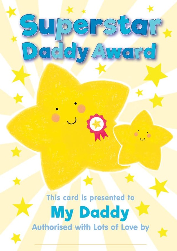 Superstar Daddy Award created by Rainbow Bee Creations