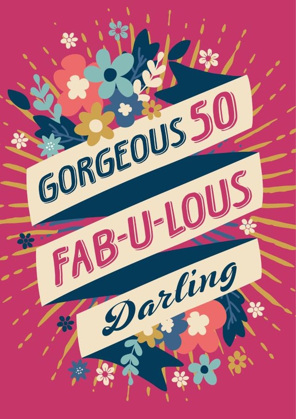 Strictly fabulous 50th birthday card for her. created by The Typecast Gallery