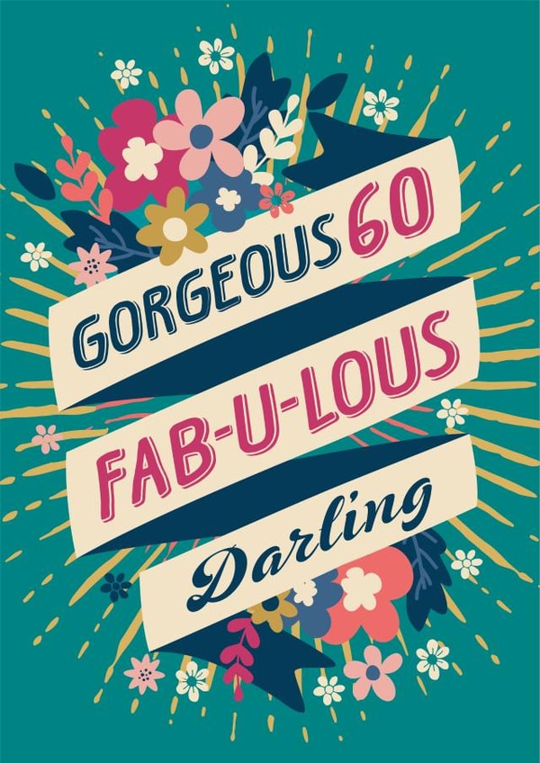 Strictly fabulous 60th birthday card for her created by The Typecast Gallery