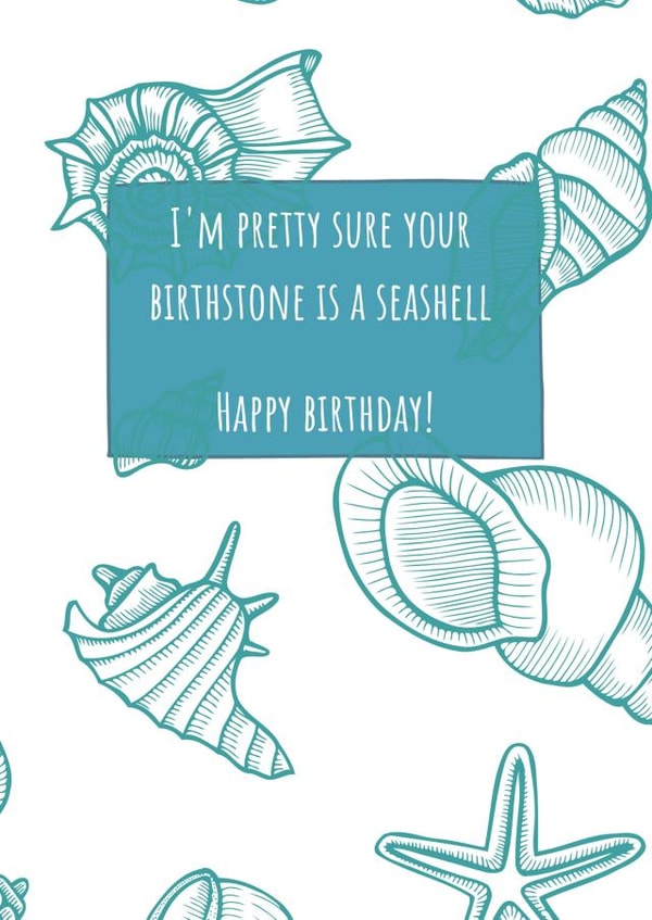 Seashell Birthstone Birthday Card! created by Sand and Seagull