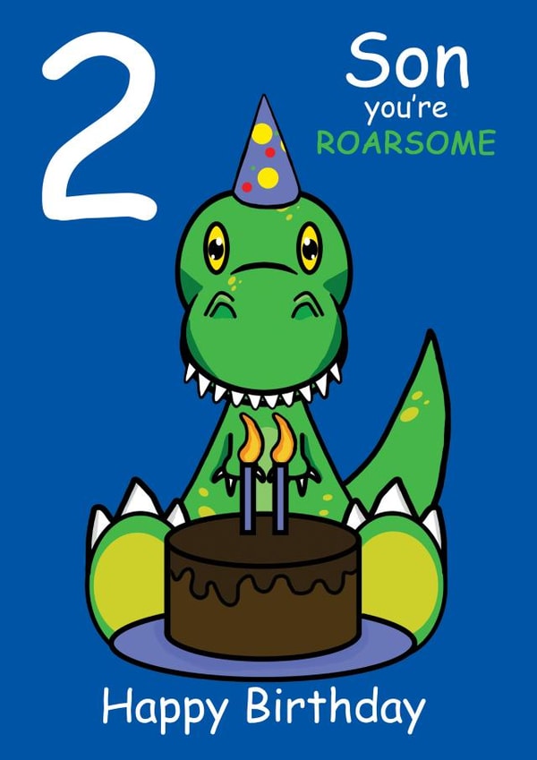 Roarsome Son 2nd Birthday Card  created by @Cupsie's Creations