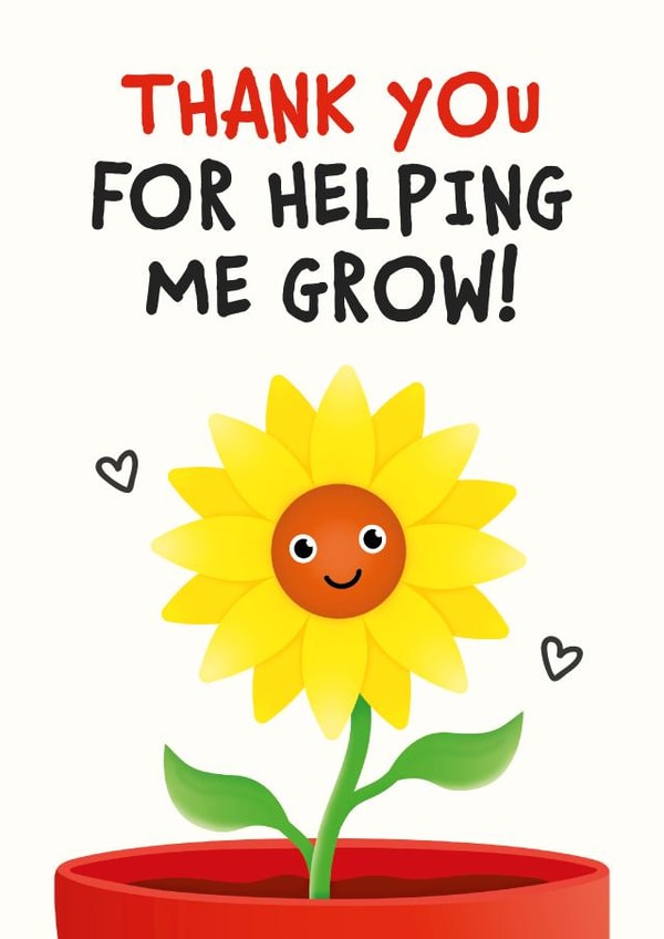 Thank You For Helping Me Grow card created by Kiddy Winks Prints