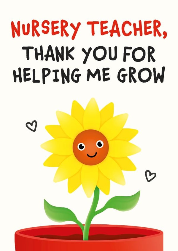 Thank You Nursery Teacher card created by Kiddy Winks Prints