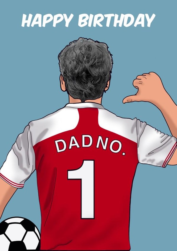 Arsenal Fan Father’s Day Card 1001 created by The Girl Next Draw Cards