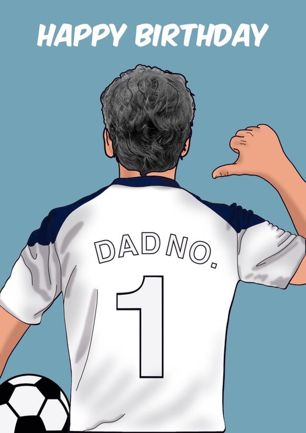 Tottenham Fan Father’s Day Card 1001 created by The Girl Next Draw Cards