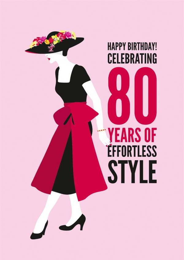Effortless Style 80th Birthday Card created by Diva Doodle Designs