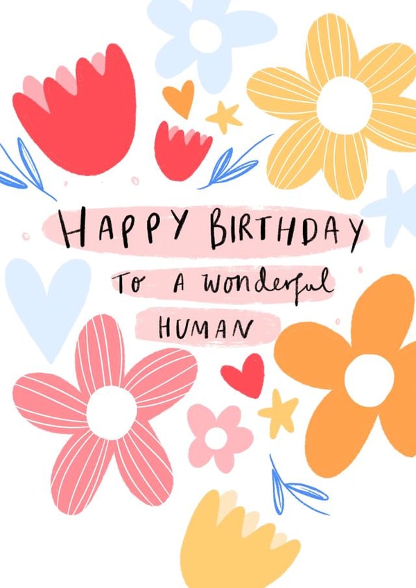Happy Birthday to a Wonderful Human created by Leah Alefounder Illustrations