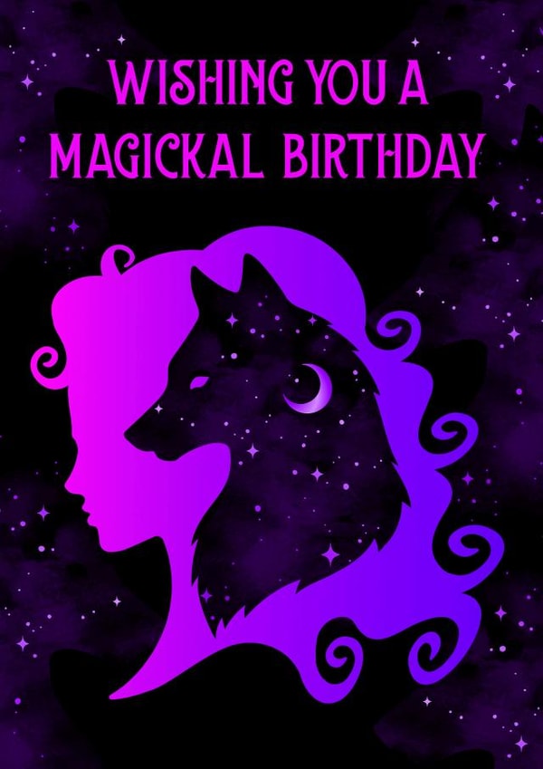 Wolf Spirit Birthday Card created by Cheeky Witch®