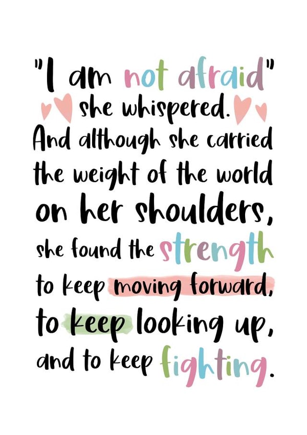Keep Fighting - Strength and Courage Card created by And You Can Quote Me