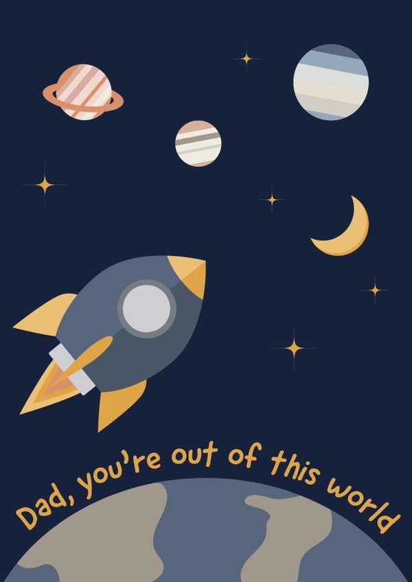 Out of this world Fathers Day Card created by Little Big Biz Creative