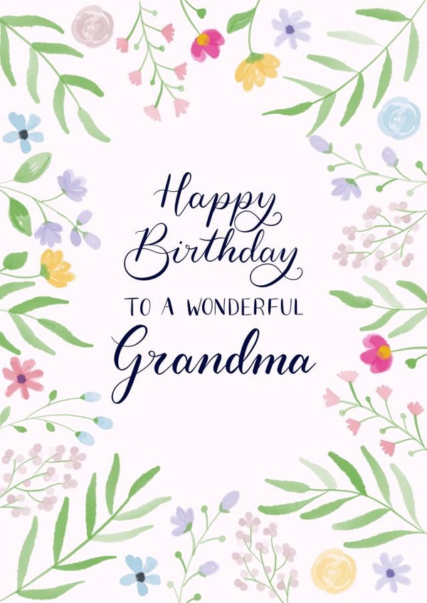 Wonderful Grandma Floral Birthday Card created by Nicki O'Donoghue Studio