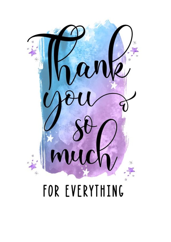 Thank you for everything card created by Louise Potton Designs