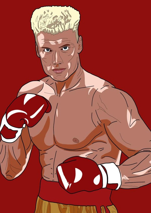 Ivan Drago blank gretting card created by Gareth Lucy