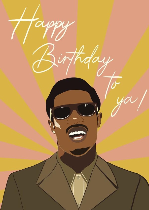 Stevie Wonder Sunshine Happy Birthday Card created by Stephanie's Sketches