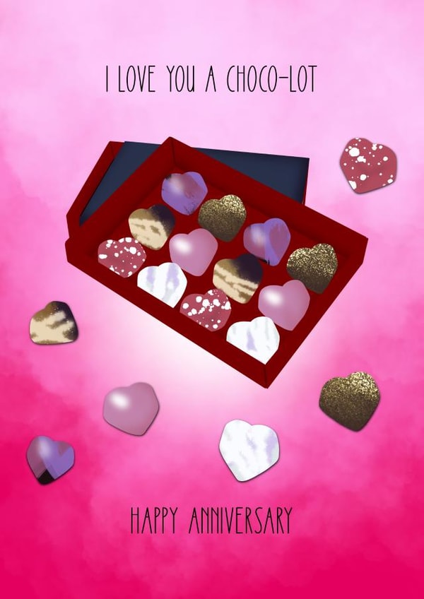 Chocolate Anniversary Card created by Paper Wishes Co